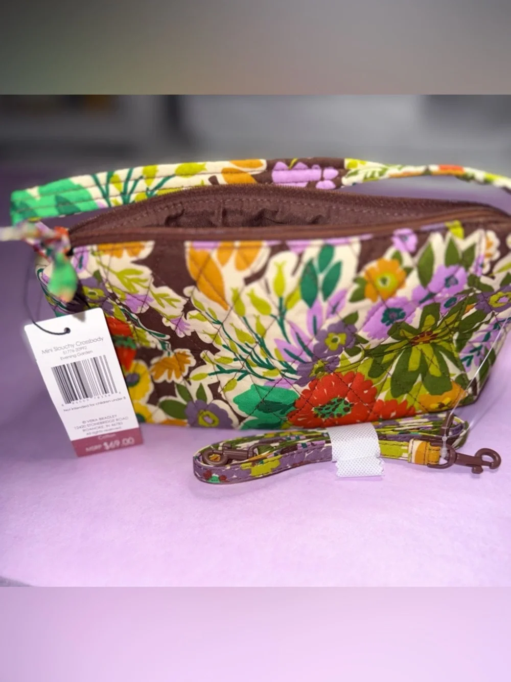 NWT Vera Bradley Mini Slouchy Crossbody - Evening Garden